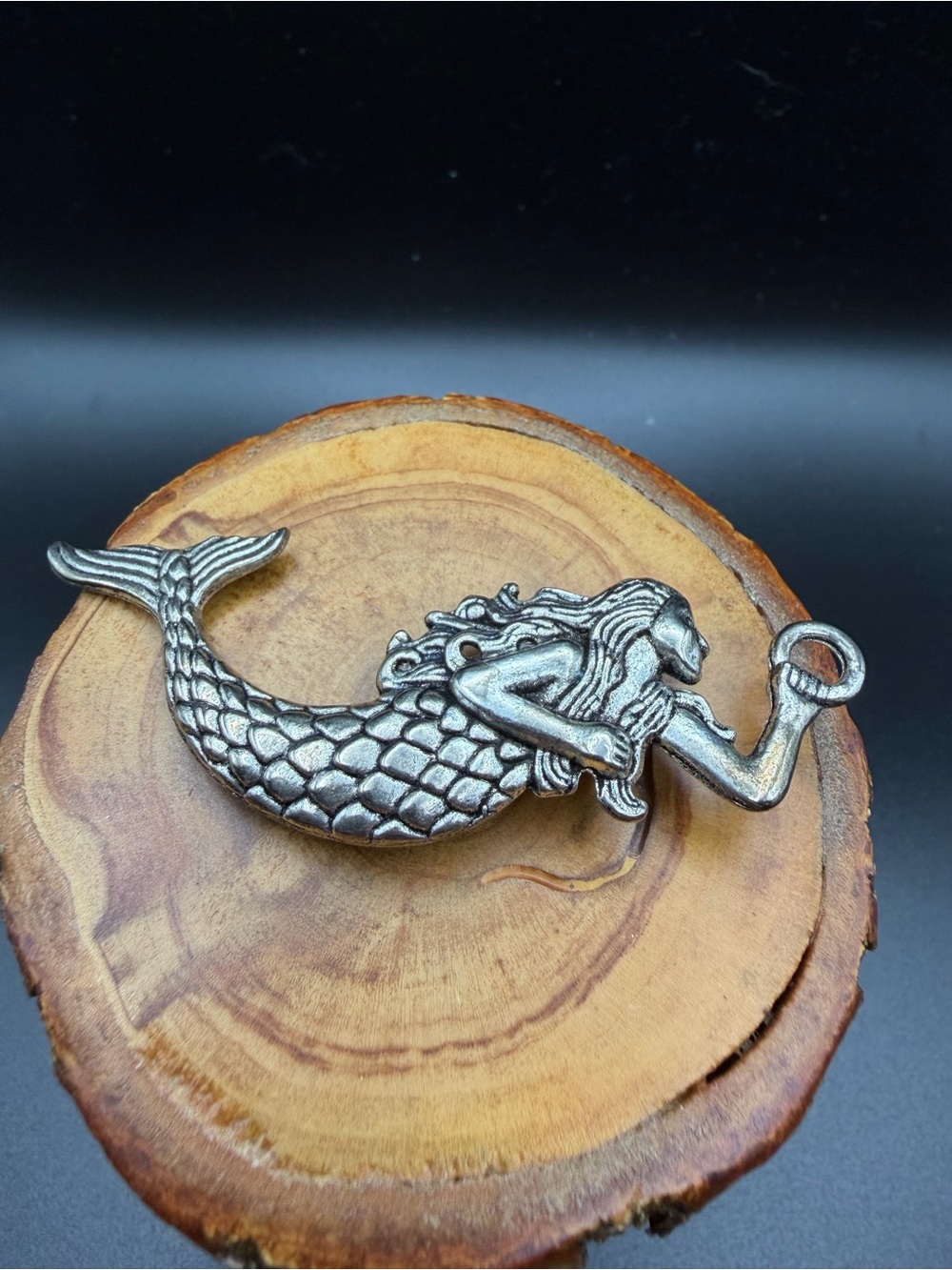 Vintage Silver tone Mermaid Brooch- Women Jewelry